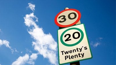 Almost half of motorists support making 20mph the new 30mph