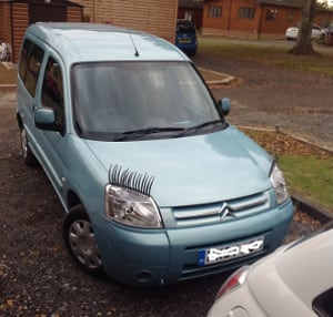 Helen's car flutters eyelashes in Sussex