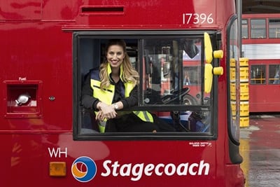 TV personality Ferne McCann is also a qualified bus driver