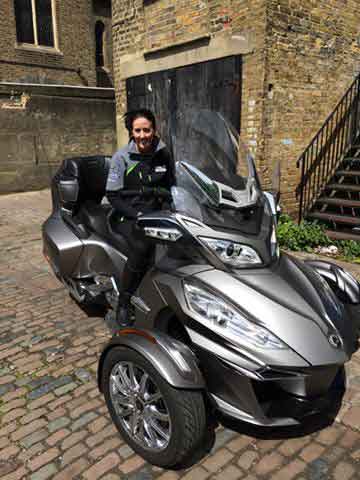 Sinead tests the Can-Am Spyder